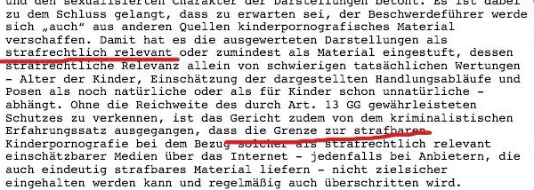 Ausriss Bundesverfassungsgericht: an der Grenze - und daher verfolgungsrelevant